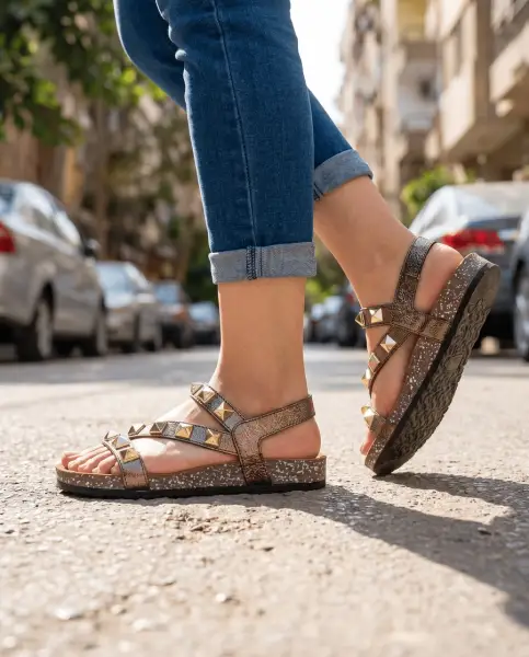 صندل ميتاليك بمسامير هرمية